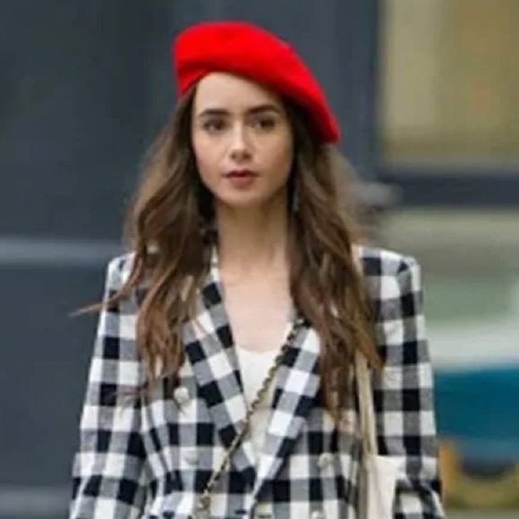 Amanda + Chelsea black&white gingham cropped blazer - size 2 Emily in Paris - Picture 14 of 14